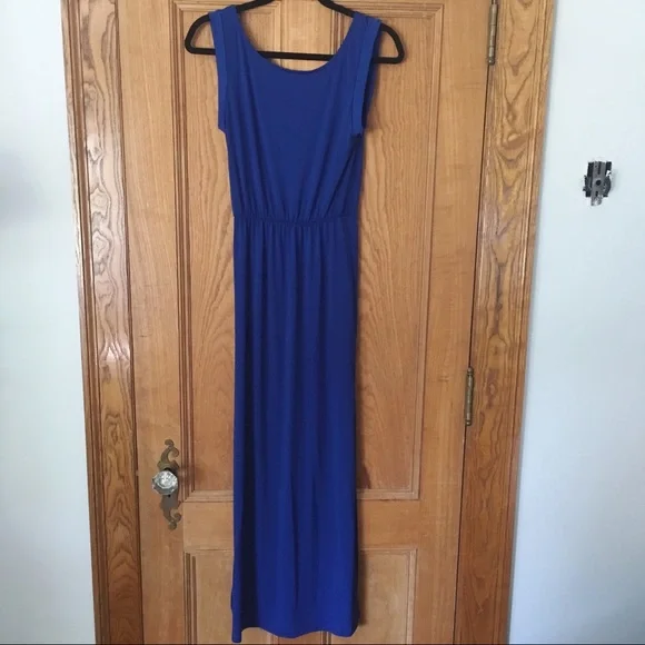 H&M | Dresses | Hm Divided Blue Maxi Dress With Side Slits | Poshmark